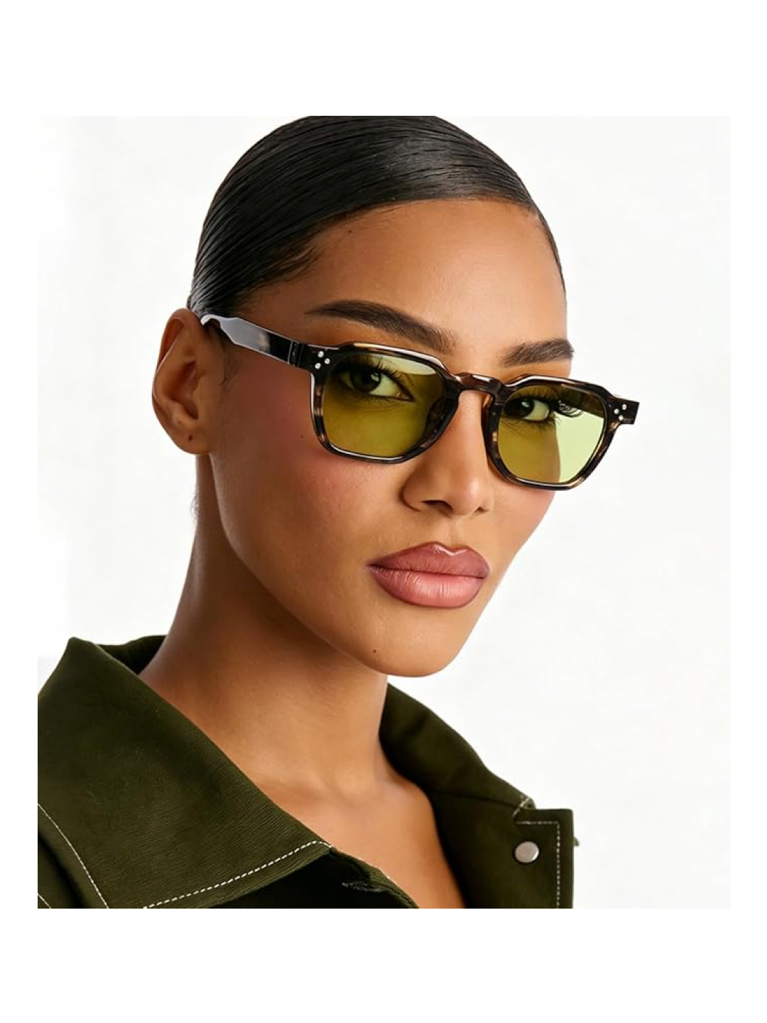 Retro Sunglasses for Women and Men – Square Thick-Framed Shades Trendy Vintage Sunglasses