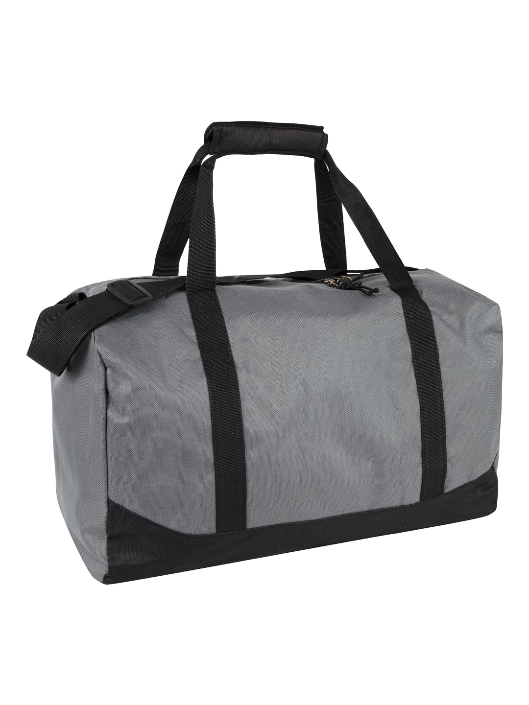 40 Liter, 17 Inch Canvas Duffle Bag for Men and Women – Travel Weekender Overnight Carry-On Shoulder Duffel Tote Bag - Grey