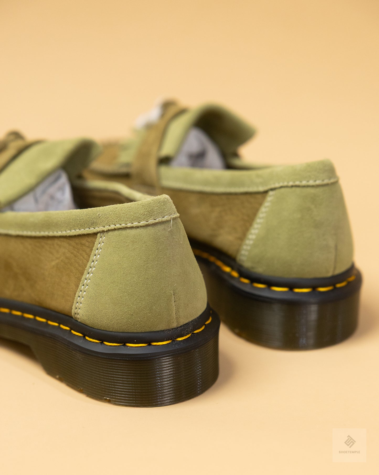 Dr Martens Adrian tassel loafers in khaki nubuck