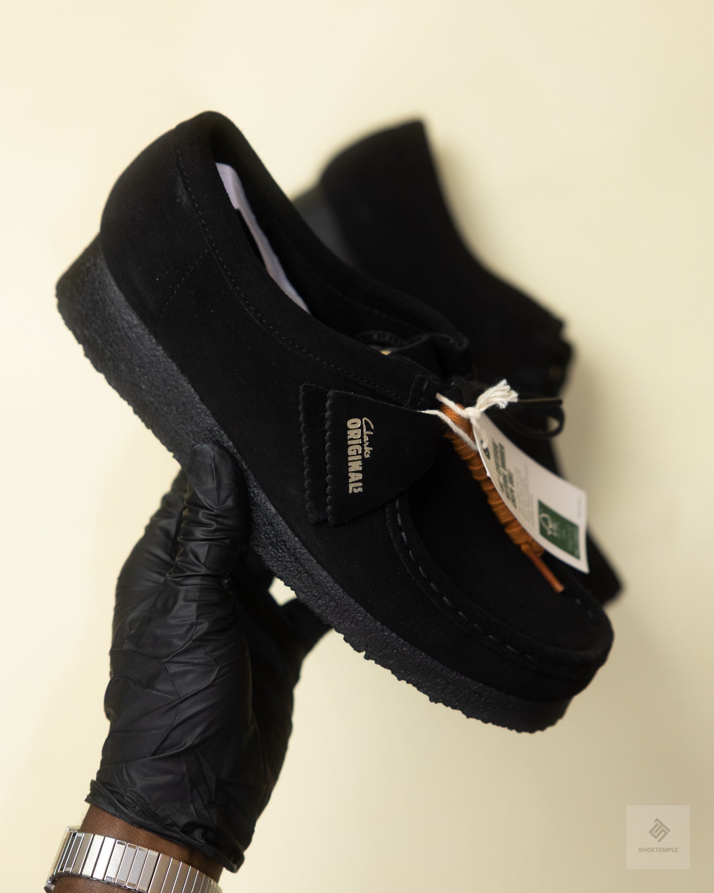 Clarks Originals Wallabee Shoes in Black Suede