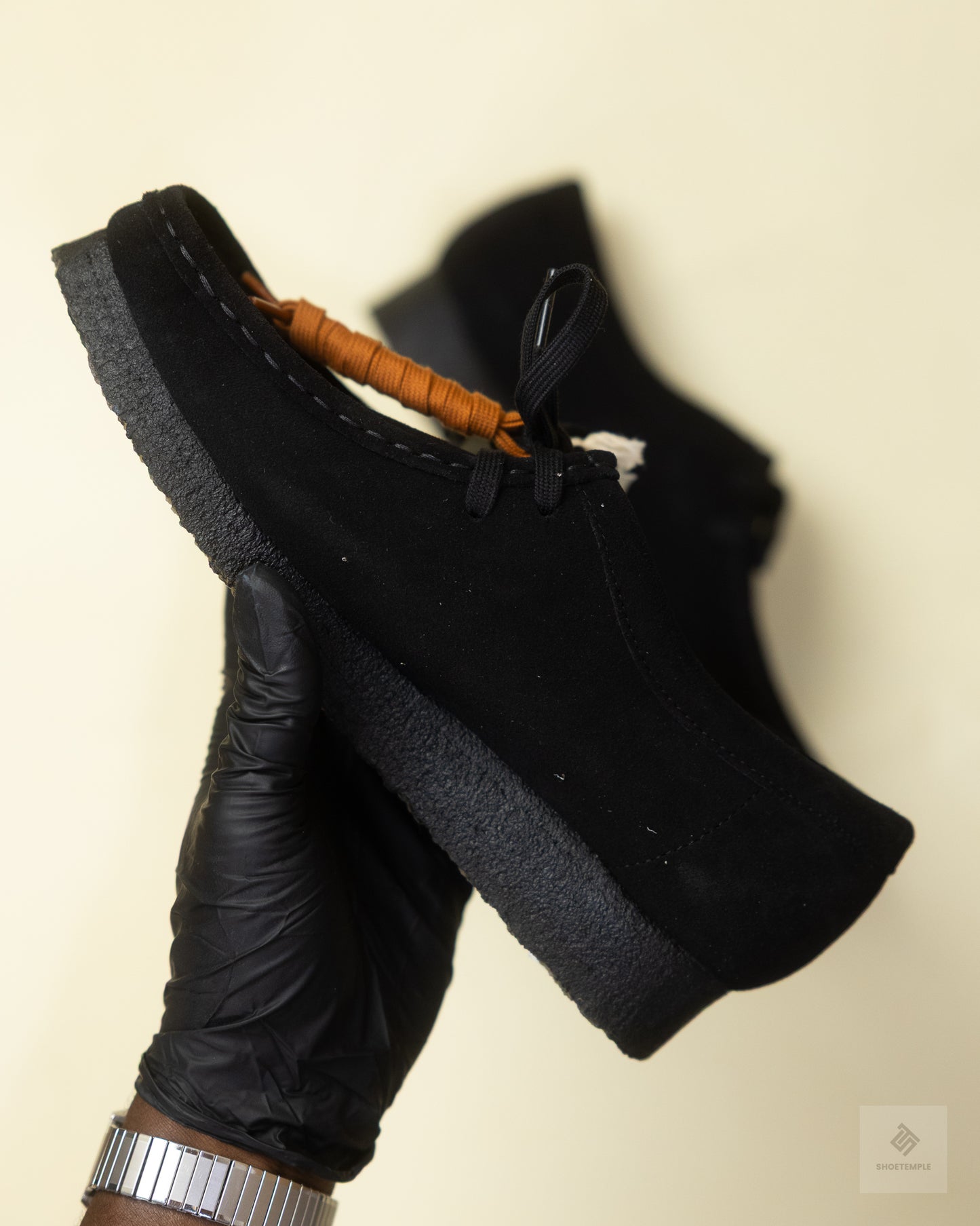 Clarks Originals Wallabee Shoes in Black Suede