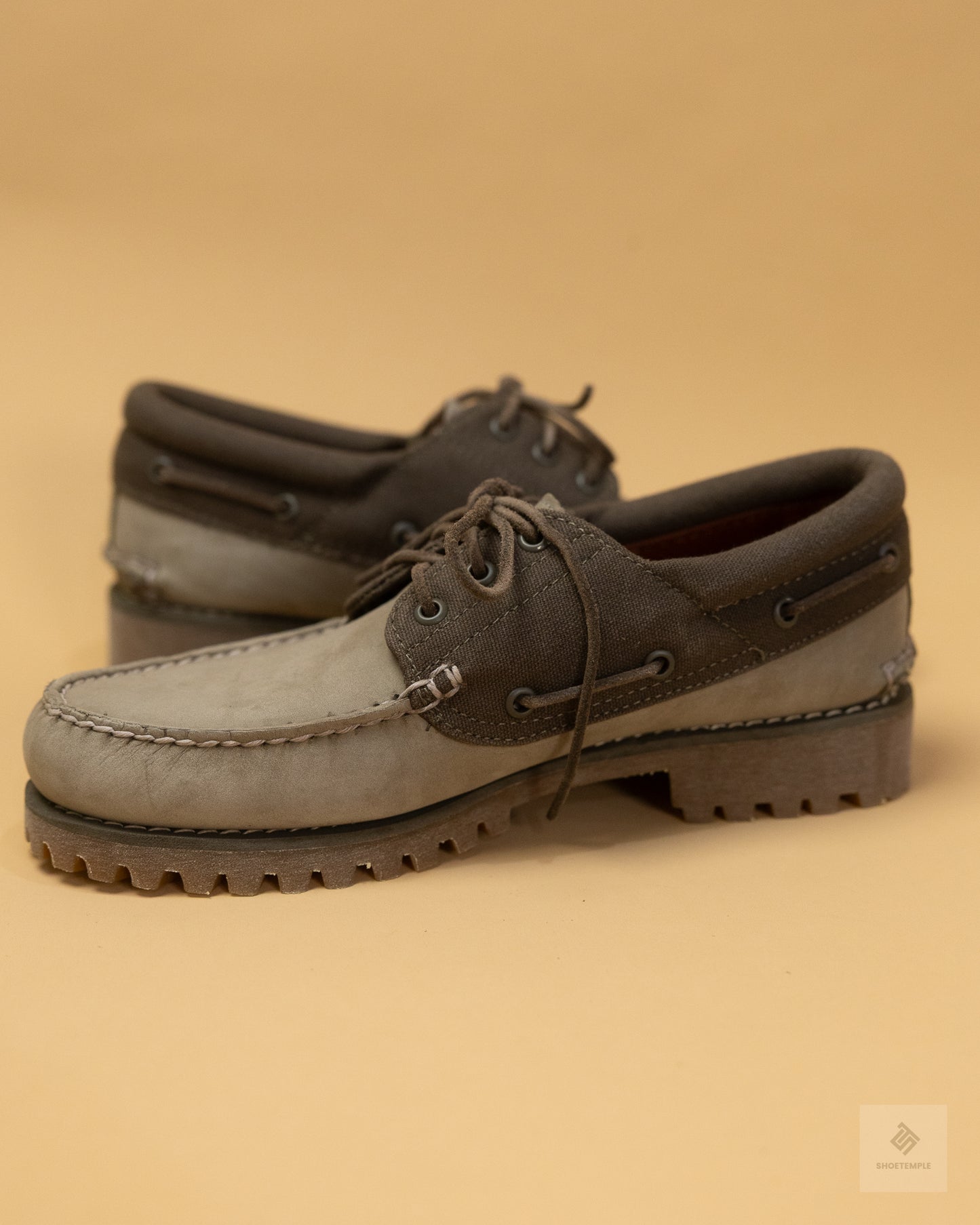 Timberland Authentic 3 Eye Lug Boat Shoes - Olive Nubuck