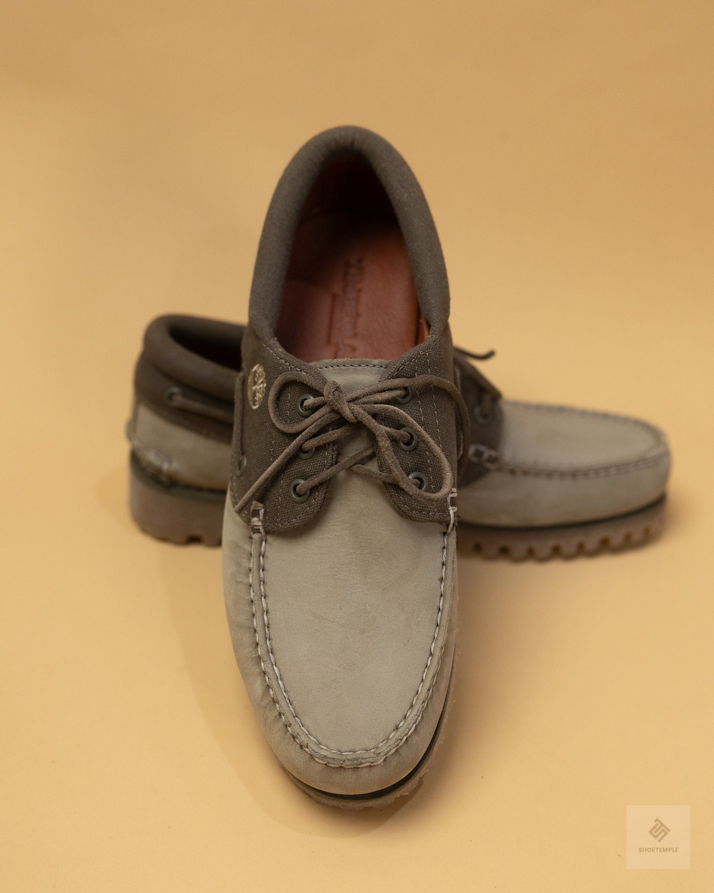 Timberland Authentic 3 Eye Lug Boat Shoes - Olive Nubuck