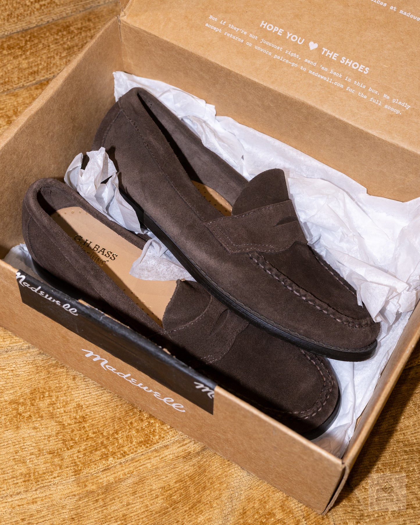 G.H. Bass Suede Penny Loafer in Brown
