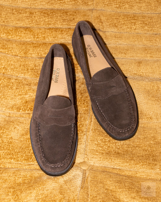 G.H. Bass Suede Penny Loafer in Brown