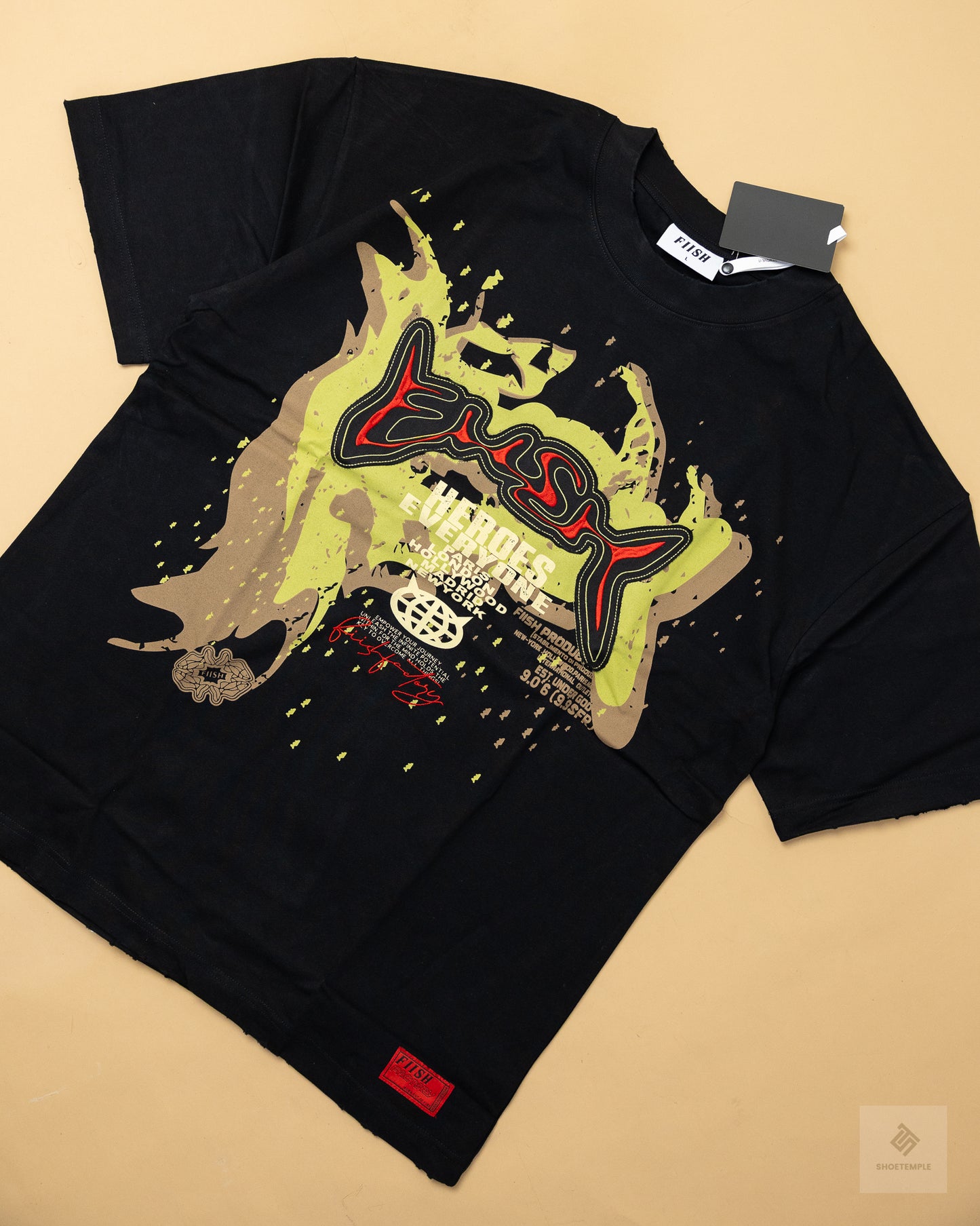 FIISH Heroes Everyone Heavy Weight Graphic T-Shirt – Black