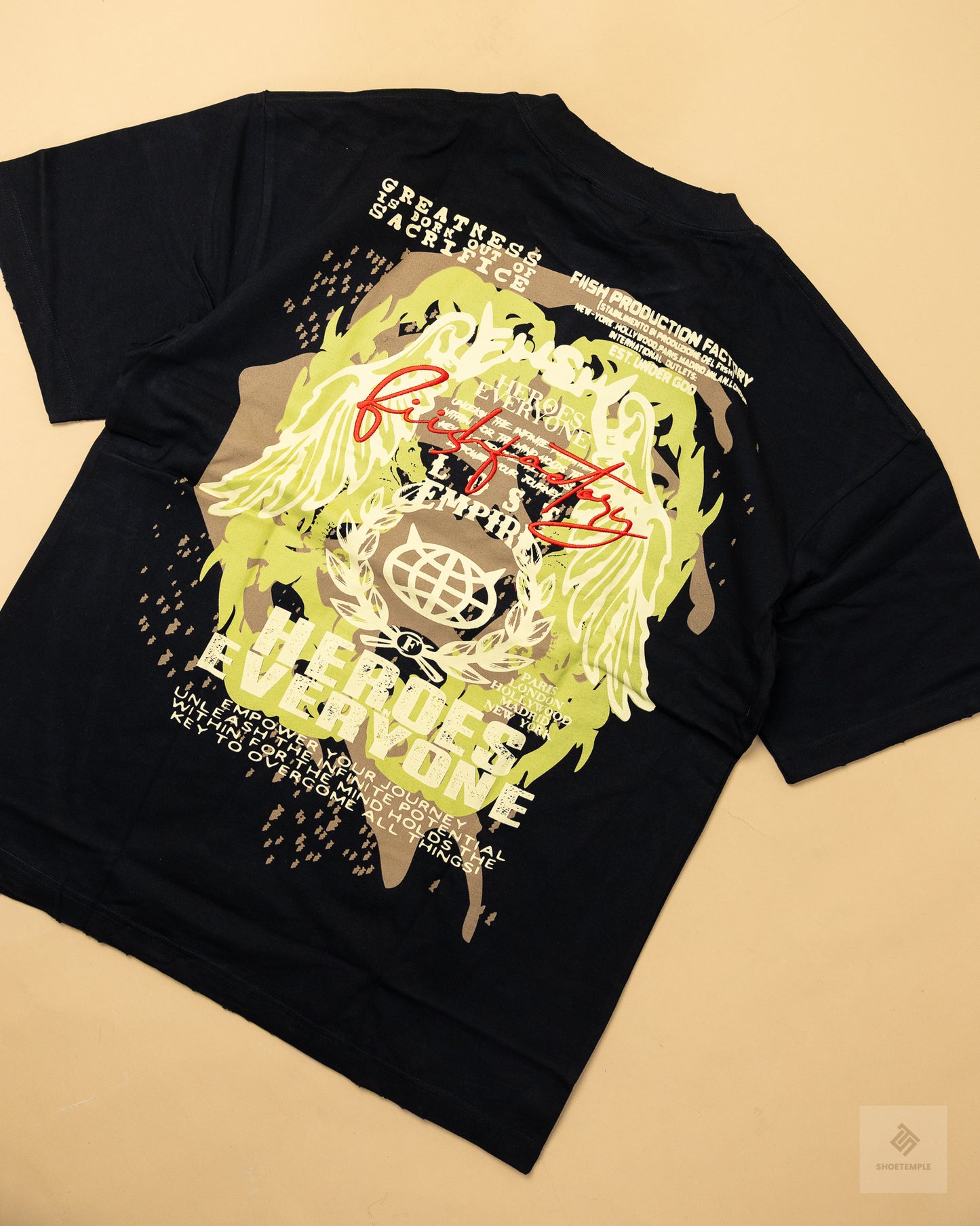 FIISH Heroes Everyone Heavy Weight Graphic T-Shirt – Black