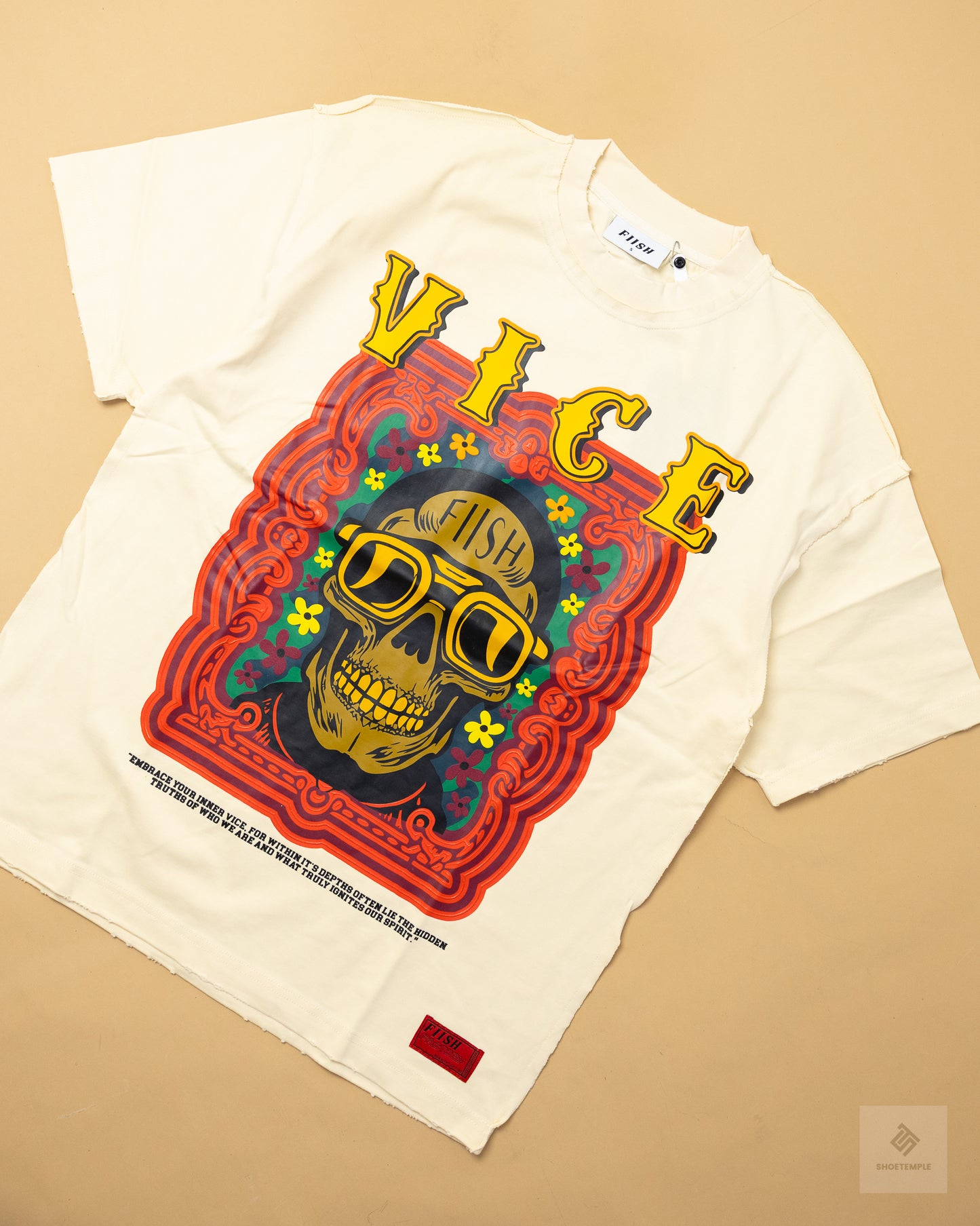 FIISH Vice Heavy Weight Graphic T-Shirt – Cream