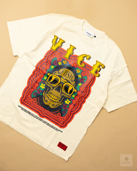 FIISH Vice Heavy Weight Graphic T-Shirt – Cream