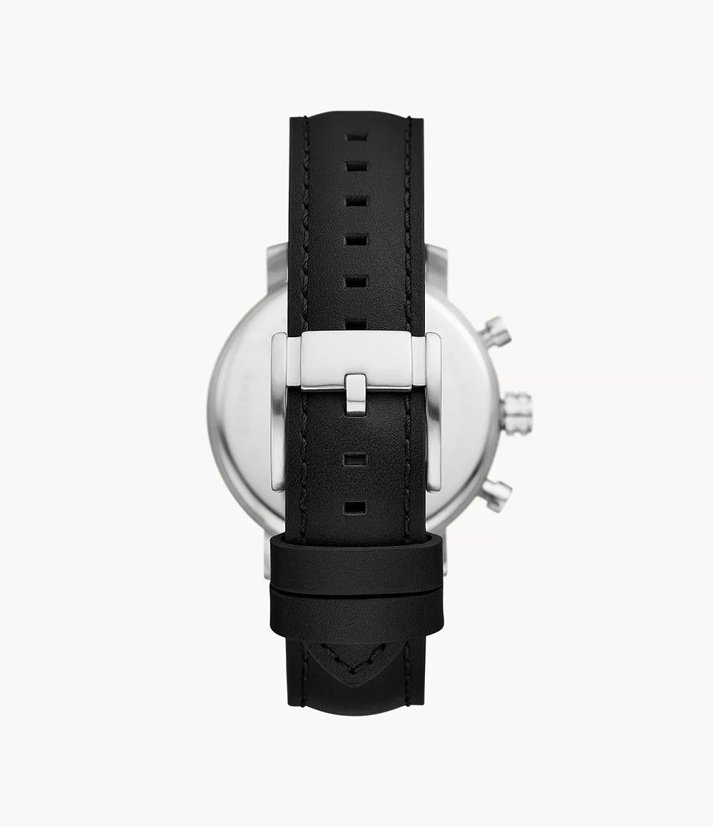 Rhett Multifunction Black LiteHide™ Leather Watch