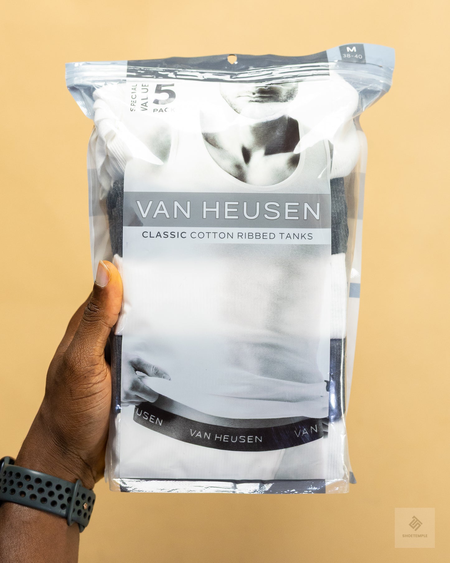 Van Heusen Classic Cotton Ribbed Tanks – 5 Pack