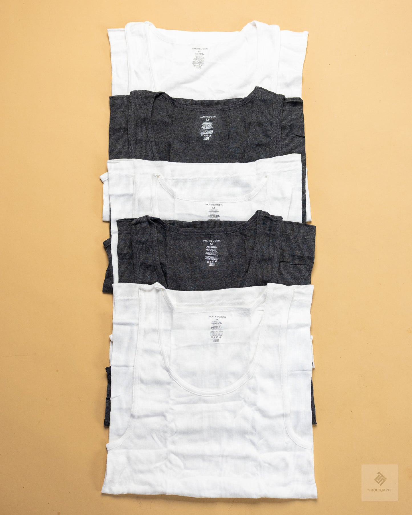 Van Heusen Classic Cotton Ribbed Tanks – 5 Pack