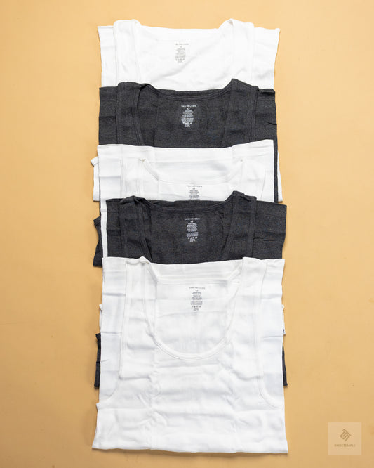Van Heusen Classic Cotton Ribbed Tanks – 5 Pack