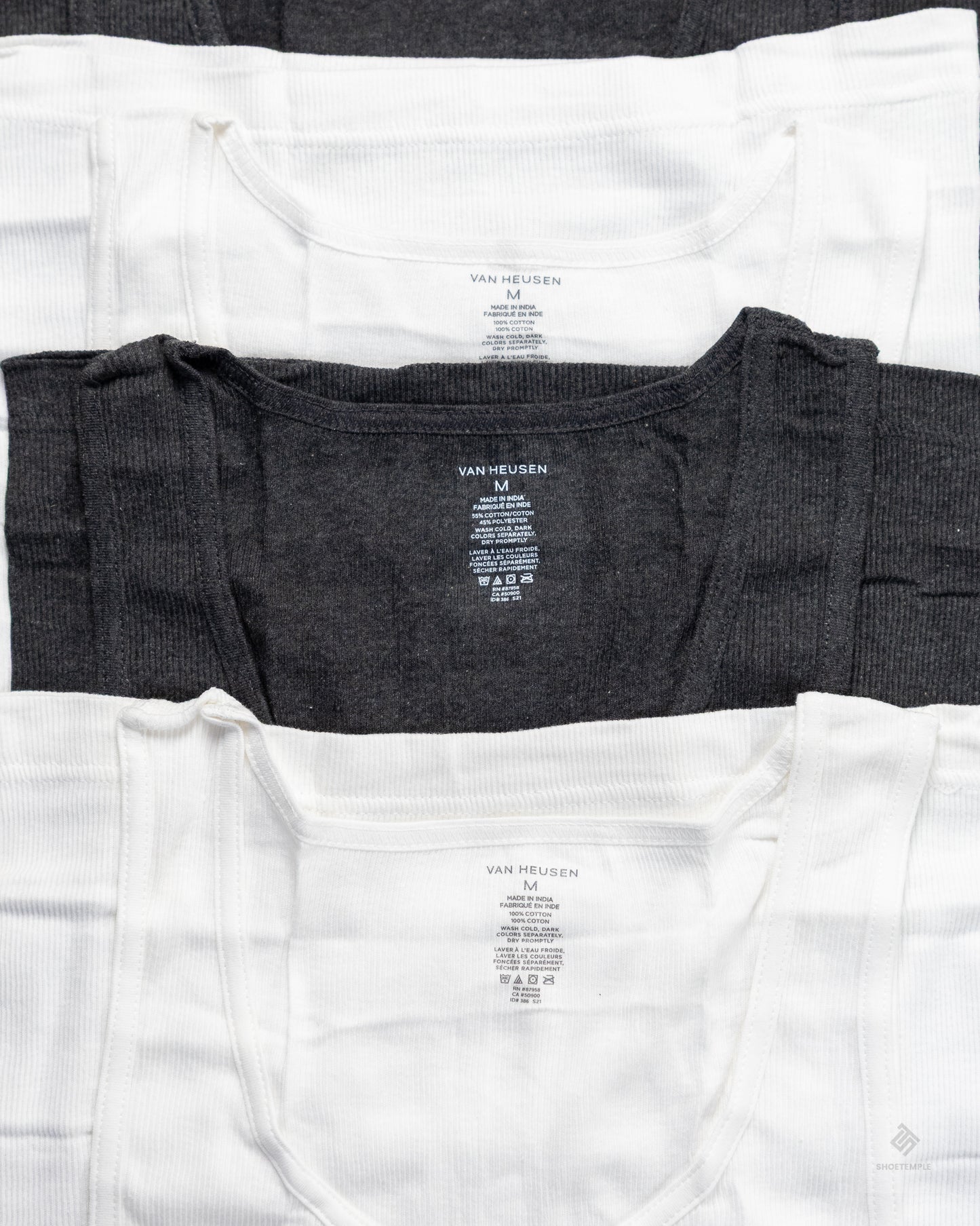 Van Heusen Classic Cotton Ribbed Tanks – 5 Pack