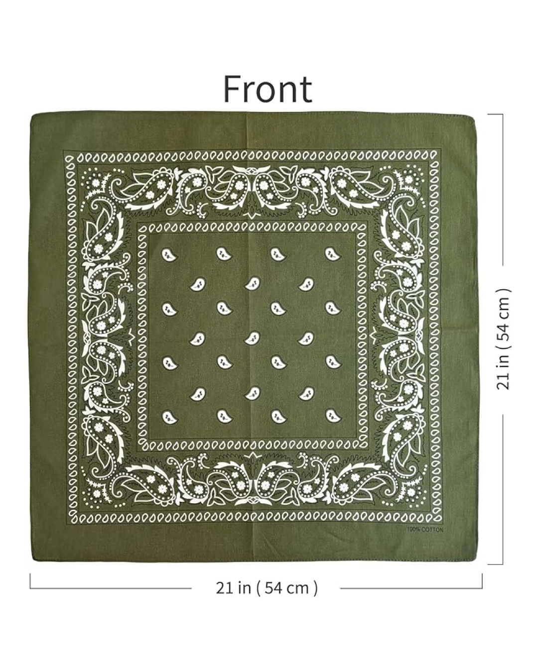 100% Cotton Bandanas, 21 x 21 inches, Set of 6