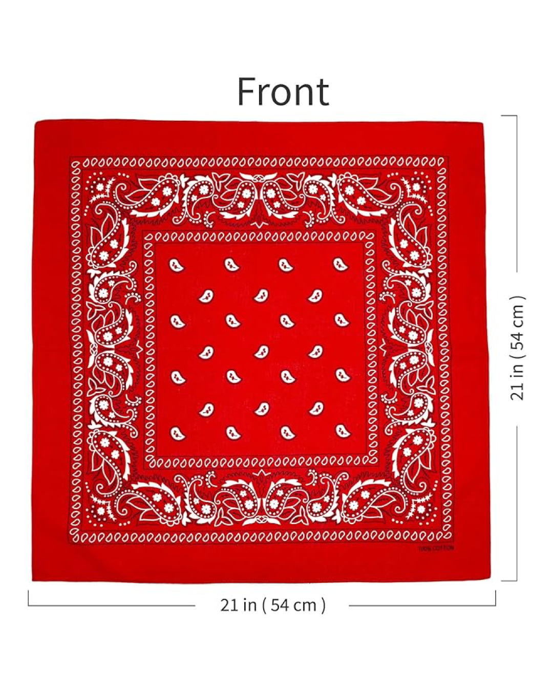 100% Cotton Bandanas, 21 x 21 inches, Set of 6