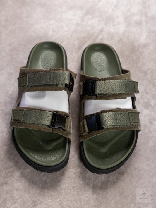 Anodyne Olive Green Two Strap Sandal