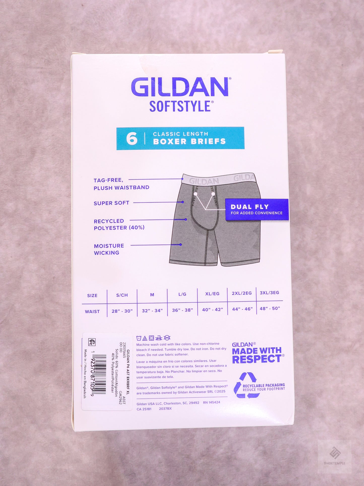 6- Pack Gildan SoftStyle Adult Men's Boxer Briefs