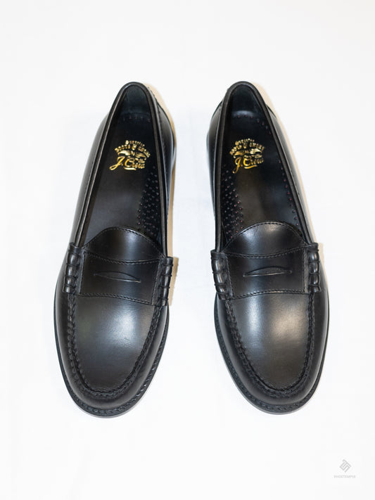 J.Crew All Black Leather Penny Loafer