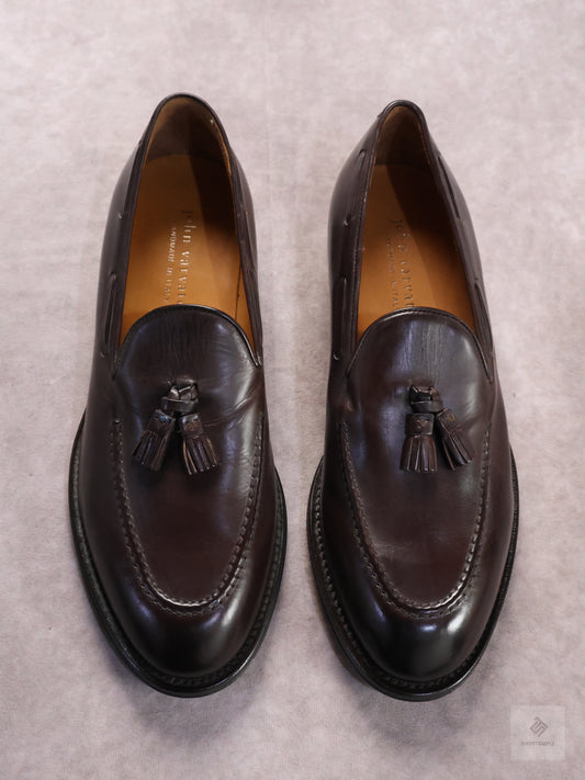John Varvatos Dark Brown Leather Tassel Loafer