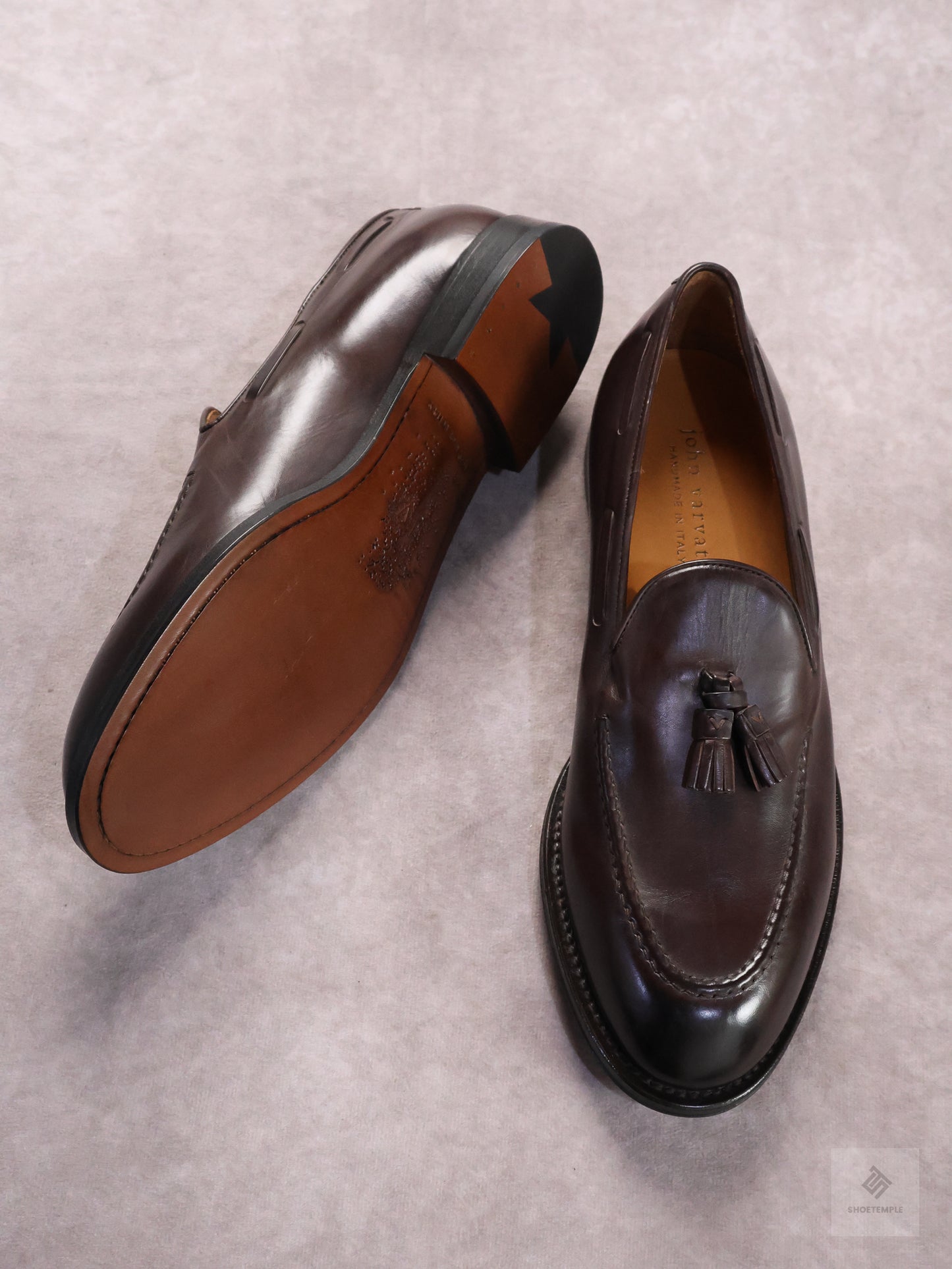 John Varvatos Dark Brown Leather Tassel Loafer