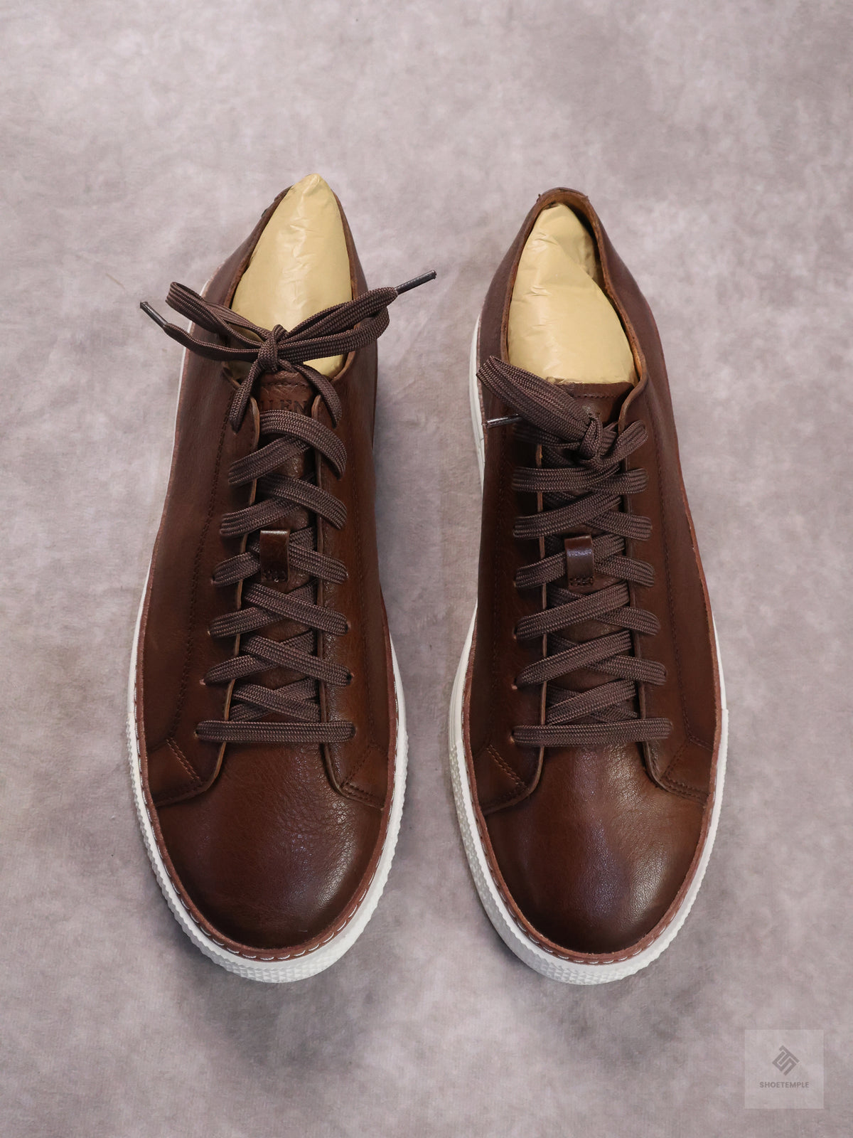 Allen Edmonds Paxton Casual Lace-Up Sneaker in dark brown leather.