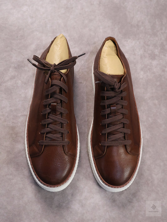 Allen Edmonds Paxton Casual Lace-Up Sneaker in dark brown leather.