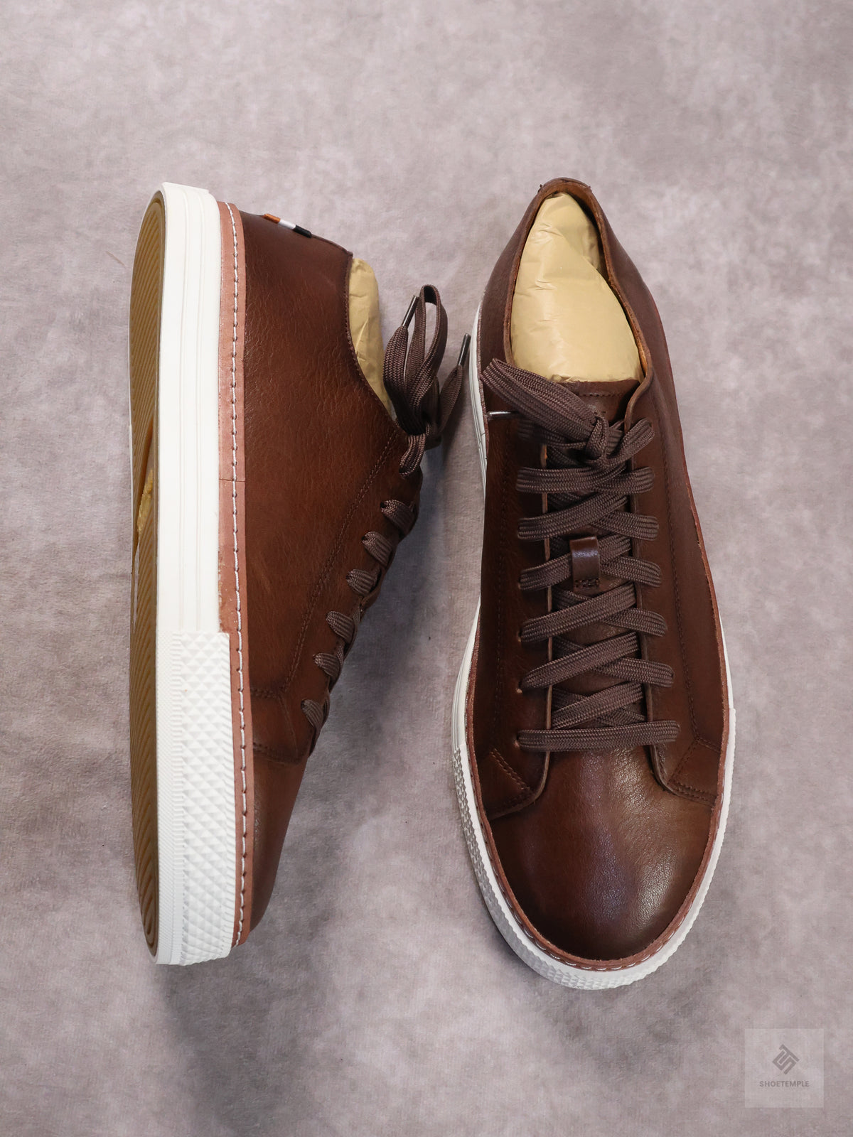 Allen Edmonds Paxton Casual Lace-Up Sneaker in dark brown leather.