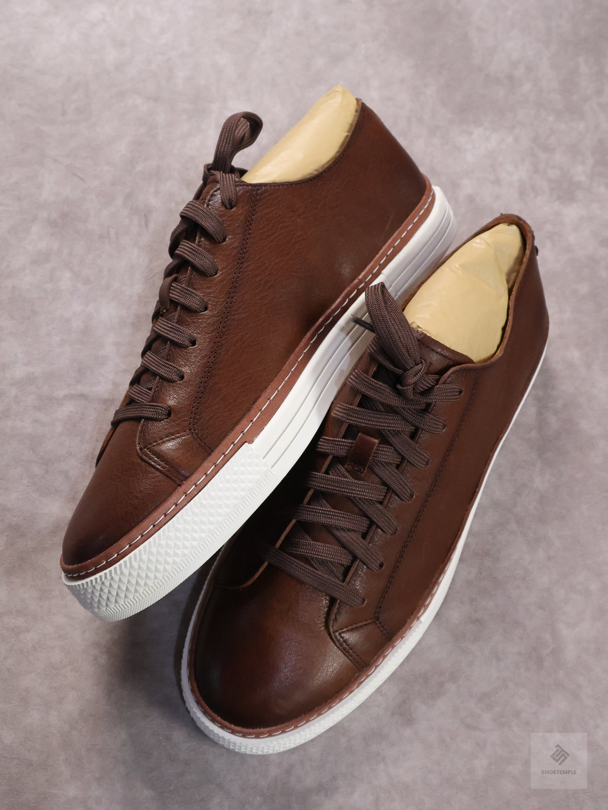 Allen Edmonds Paxton Casual Lace-Up Sneaker in dark brown leather.