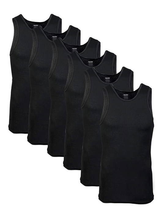 6 in pack Gildan Men's A-Shirts Tanks Multipack