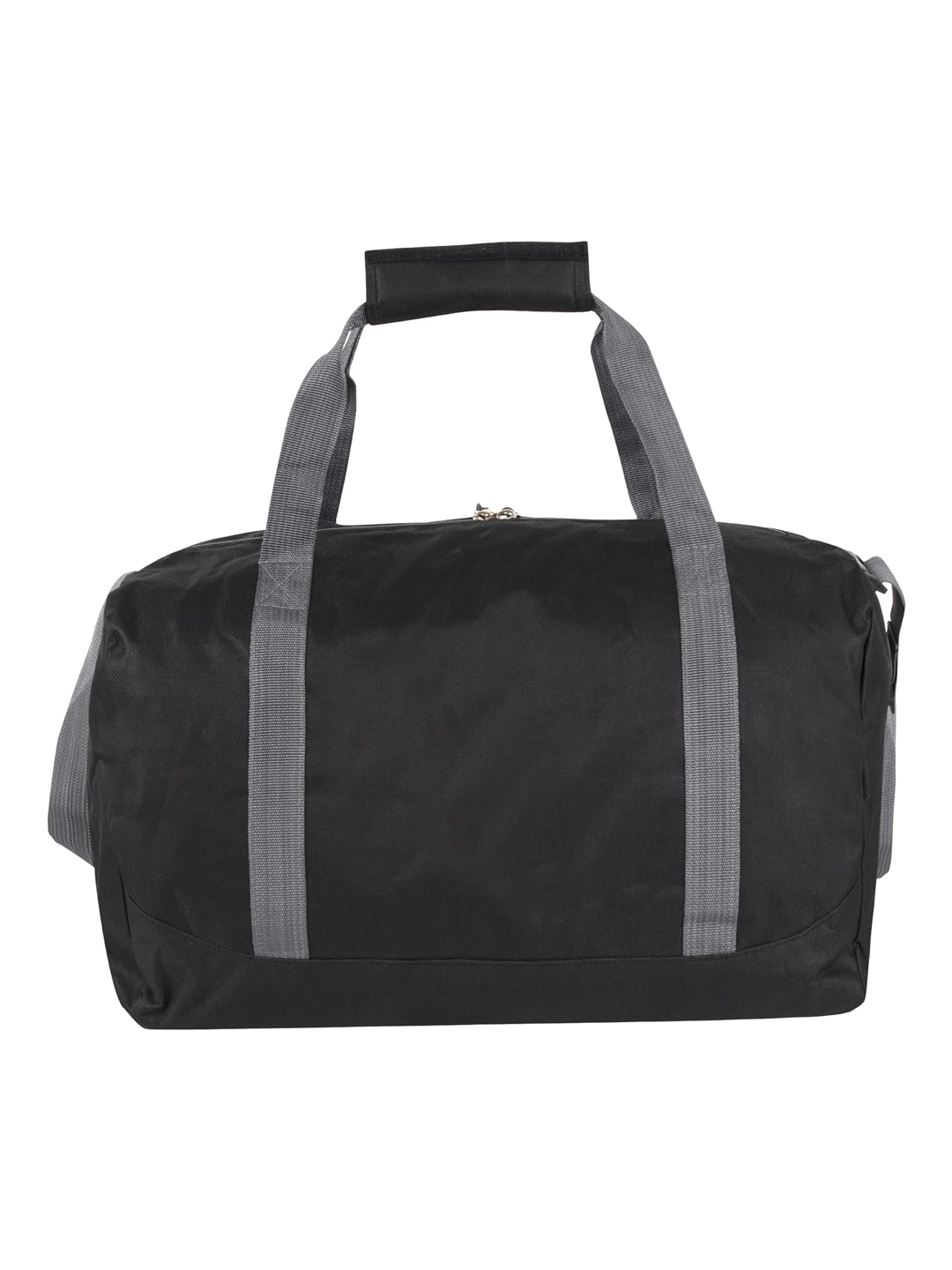 40 Liter, 17 Inch Canvas Duffle Bag for Men and Women – Travel Weekender Overnight Carry-On Shoulder Duffel Tote Bag (Black)
