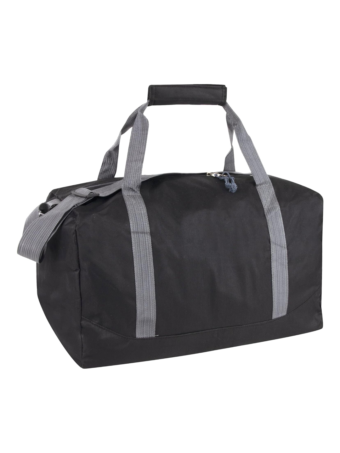 40 Liter, 17 Inch Canvas Duffle Bag for Men and Women – Travel Weekender Overnight Carry-On Shoulder Duffel Tote Bag (Black)