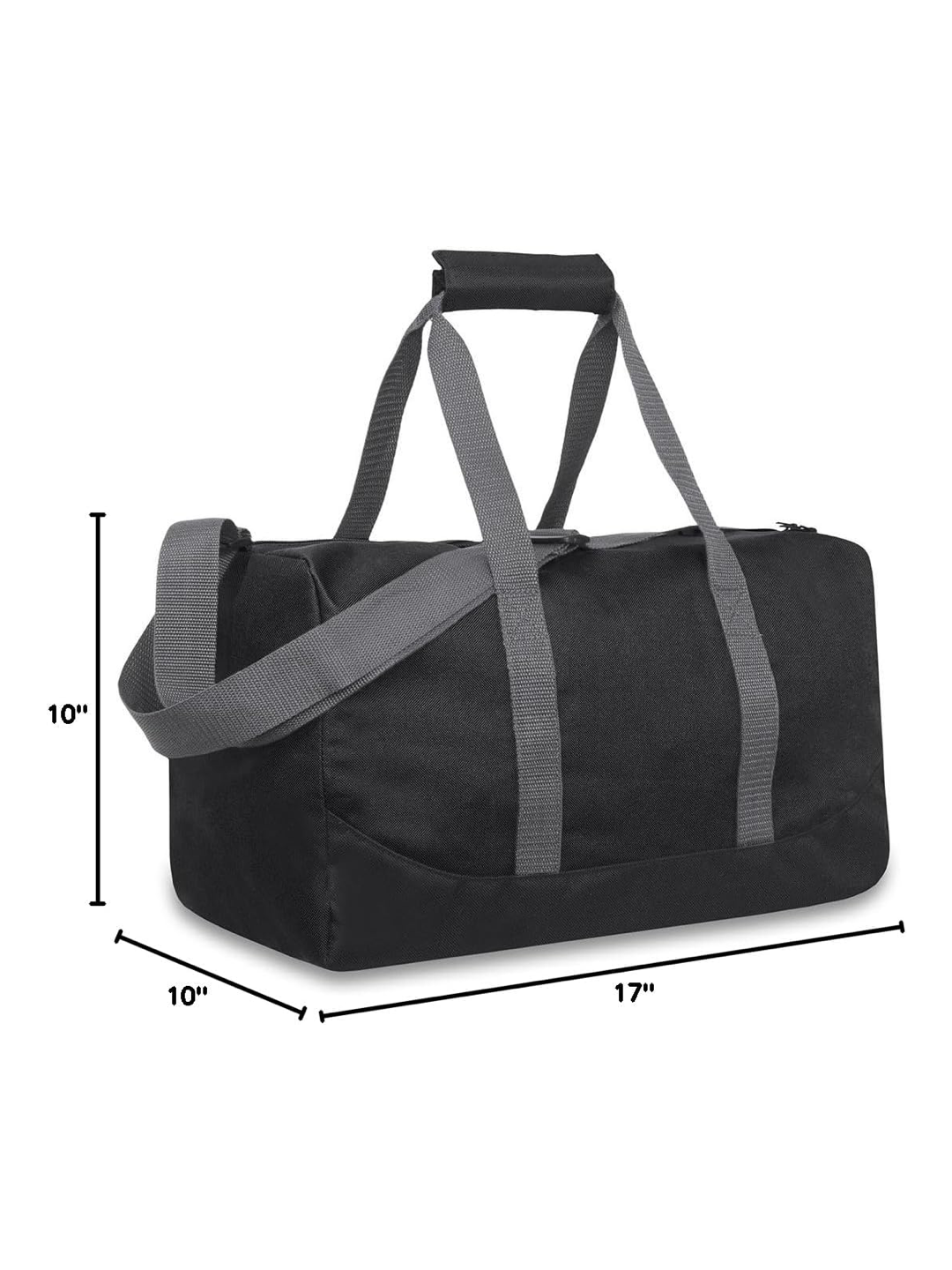 40 Liter, 17 Inch Canvas Duffle Bag for Men and Women – Travel Weekender Overnight Carry-On Shoulder Duffel Tote Bag (Black)