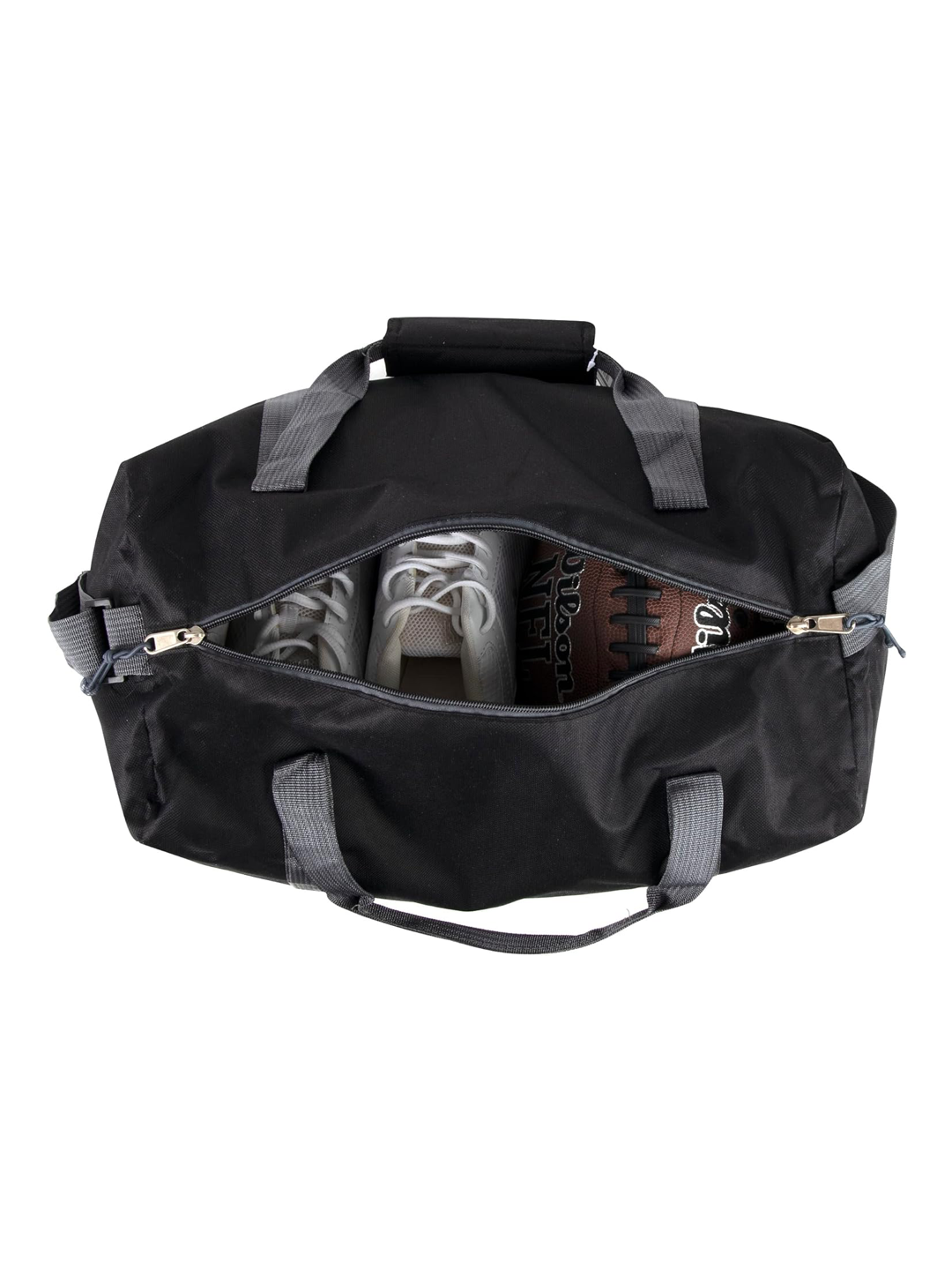 40 Liter, 17 Inch Canvas Duffle Bag for Men and Women – Travel Weekender Overnight Carry-On Shoulder Duffel Tote Bag (Black)