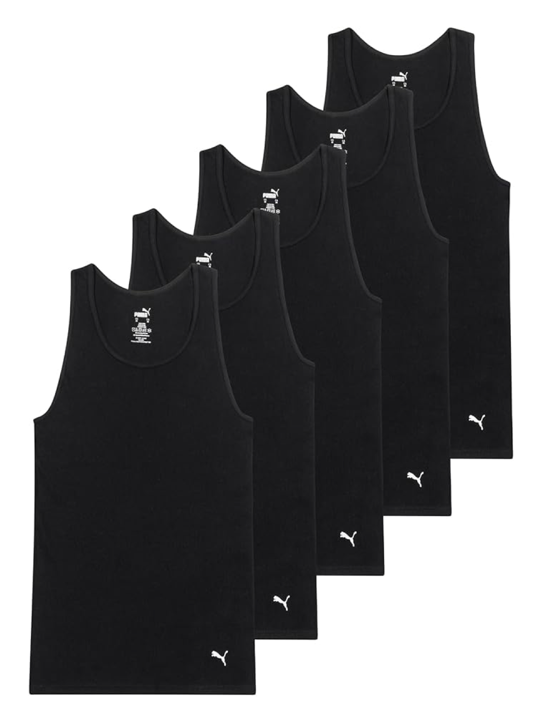 Puma Men's 5 Pack Cotton Rib Tank Top