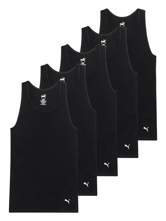 Puma Men's 5 Pack Cotton Rib Tank Top