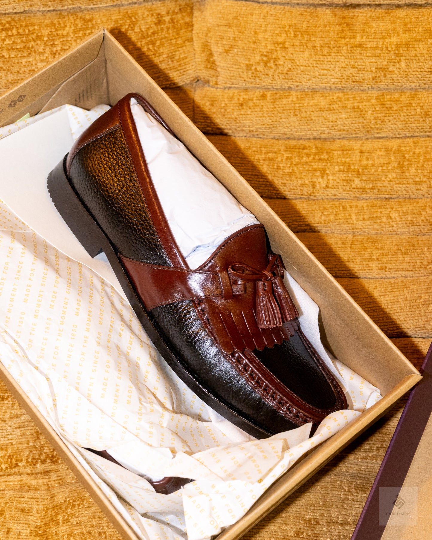 Johnston & Murphy Two Toned Kilted Tassel Loafers
