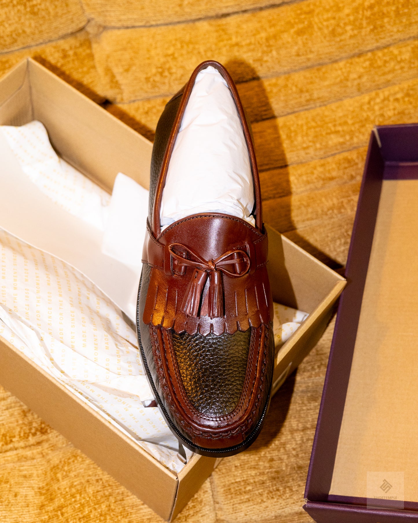 Johnston & Murphy Two Toned Kilted Tassel Loafers
