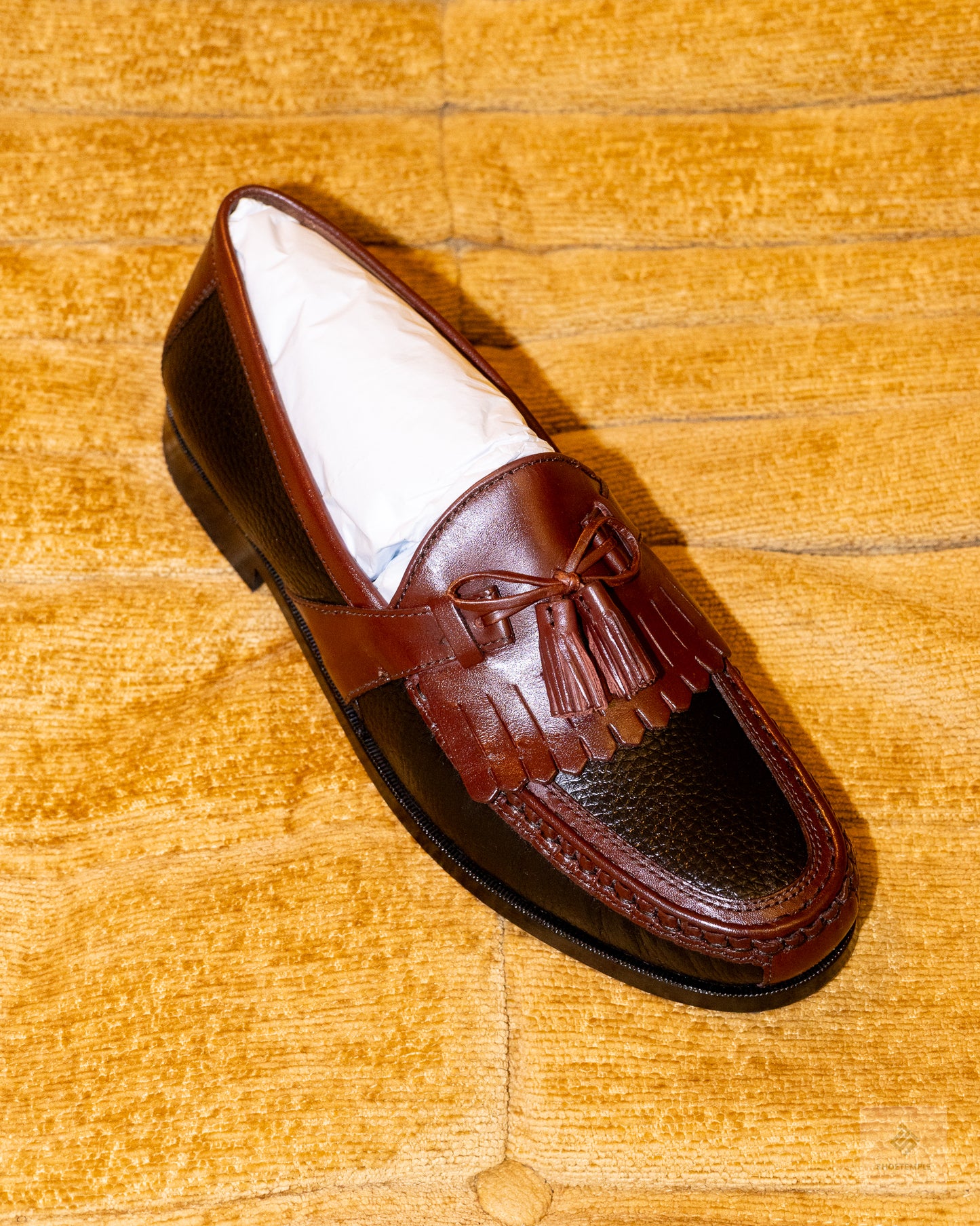 Johnston & Murphy Two Toned Kilted Tassel Loafers