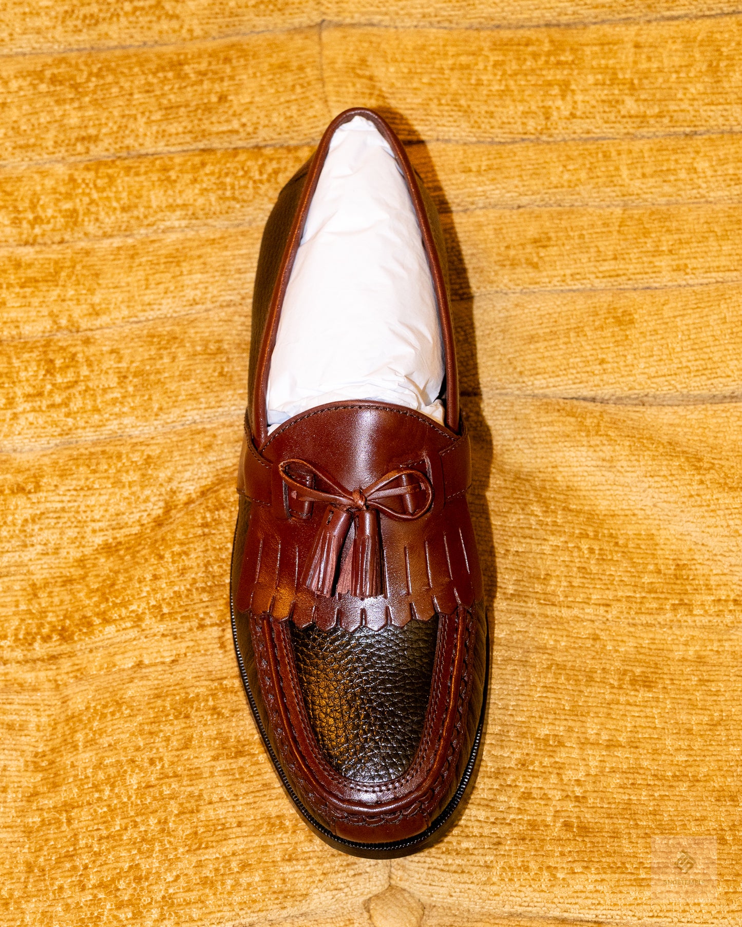 Johnston & Murphy Two Toned Kilted Tassel Loafers