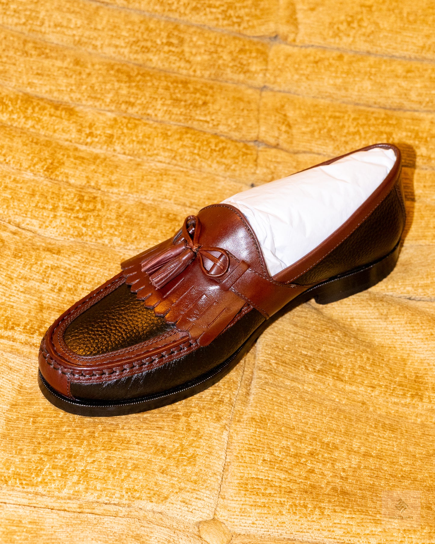 Johnston & Murphy Two Toned Kilted Tassel Loafers