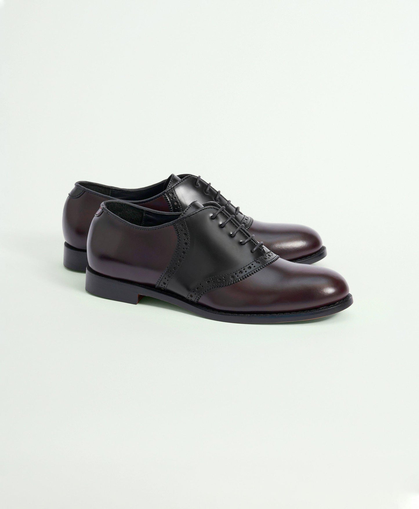 Brooks Brothers Black and Brown Leather Saddle Shoes