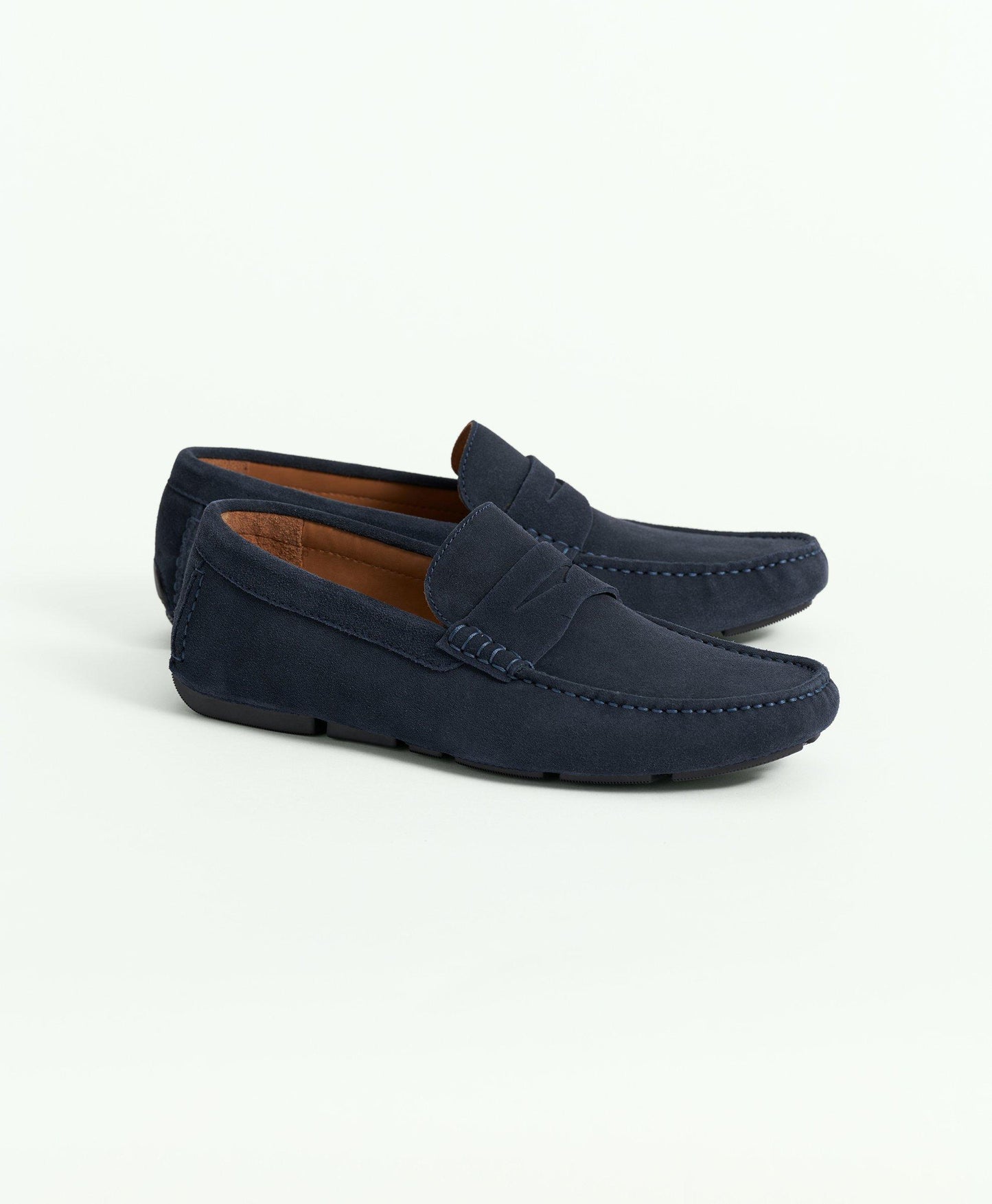 Brooks Brothers Jefferson Suede Driving Moccasins - Navy