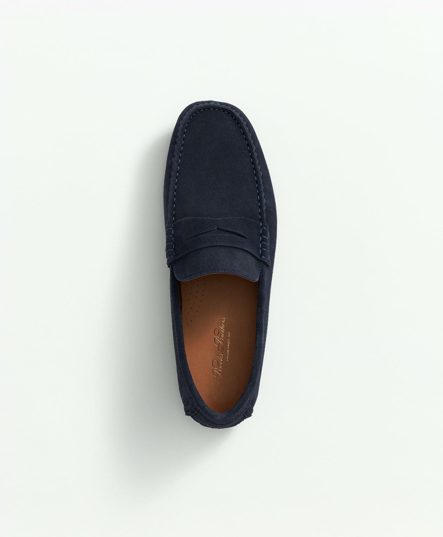 Brooks Brothers Jefferson Suede Driving Moccasins - Navy