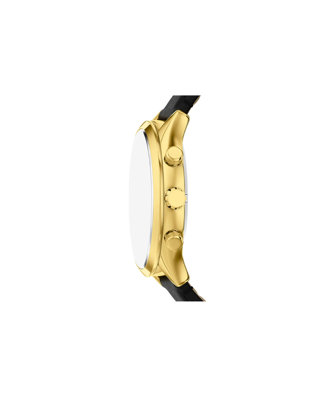 Men's Fenmore Multifunction Gold-Tone Black Leather Watch 44mm