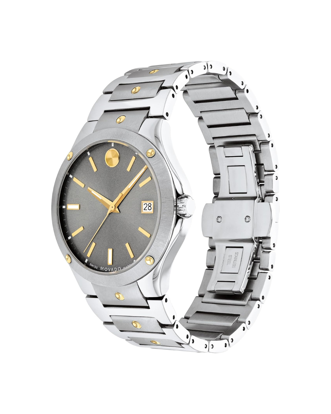 Movado SE Silver & Gold Dial Two Tone Bracelet 41mm