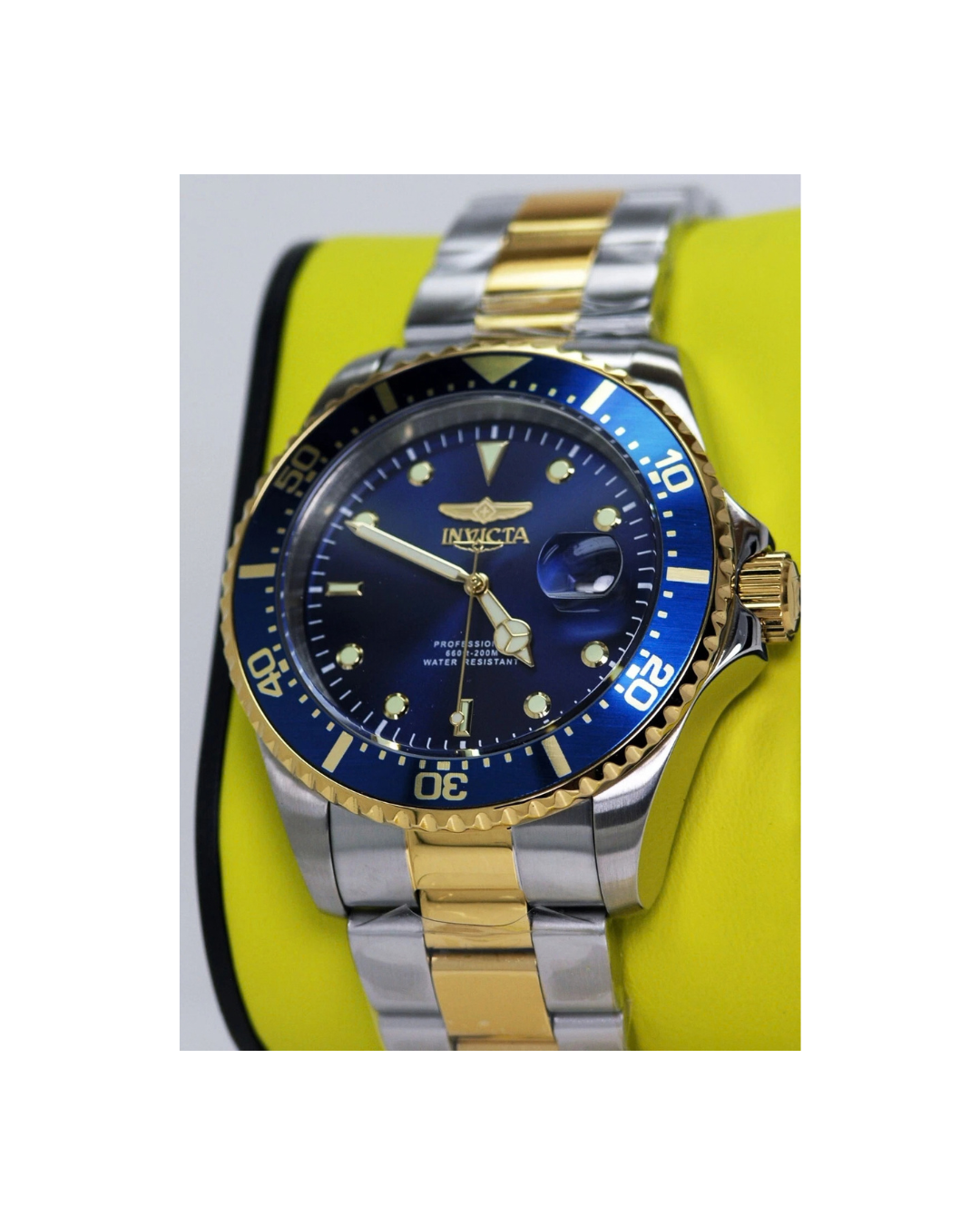 INVICTA 22058 PRO DIVER COIN EDGE BLUE WATCH TU TONE STAINLESS STEEL 43MM