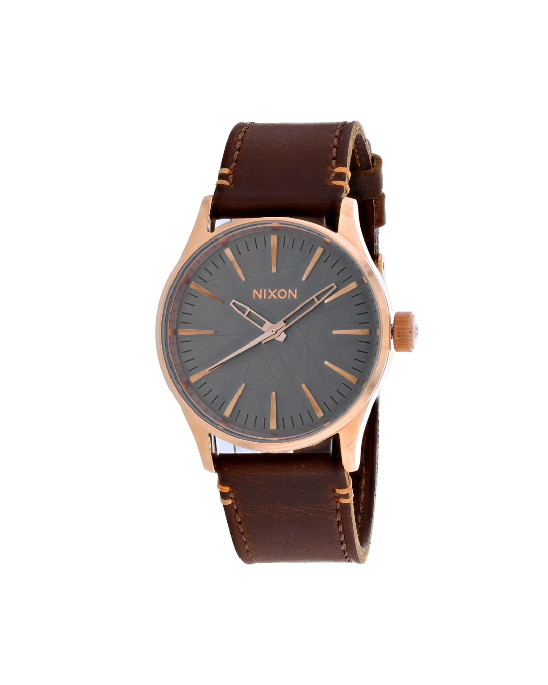 Nixon Men's Sentry 38 Leather Grey Watch 42mm - A377-2001