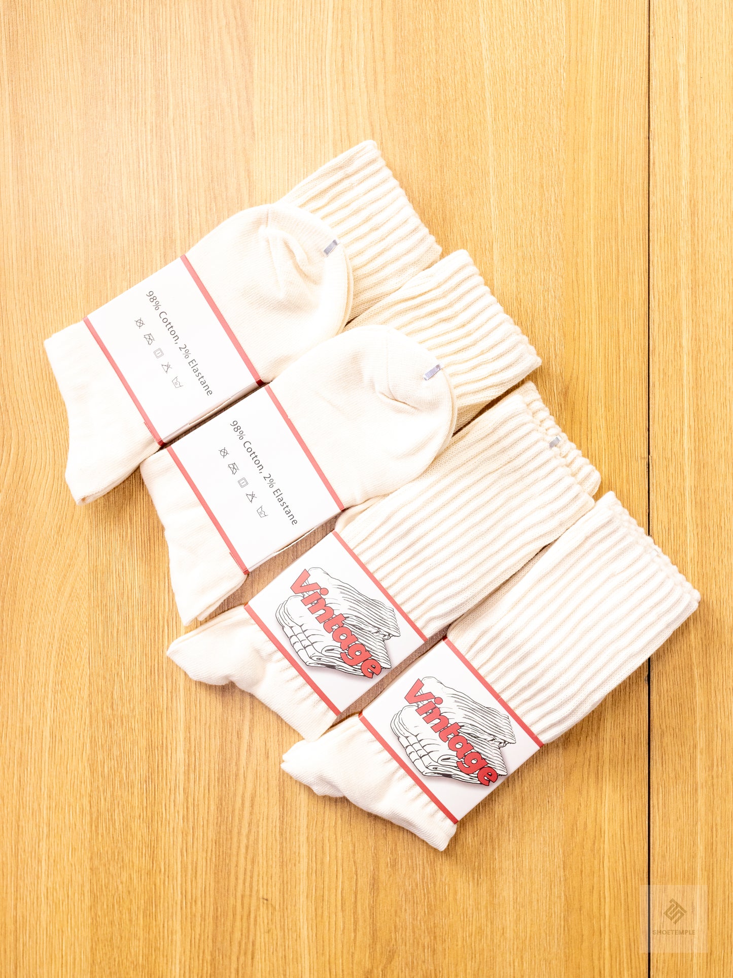 4 Pairs Natural 98% Cotton Crew Socks - Seamless, Breathable, Cozy Fall & Winter Socks for Women & Men