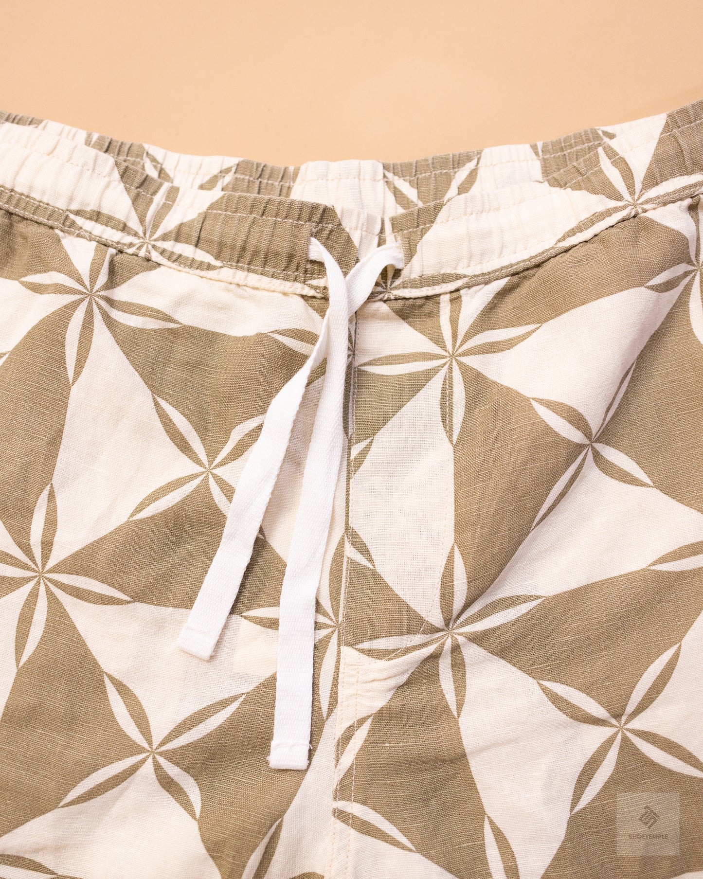Seed Heritage Pattern Linen Shorts Brown